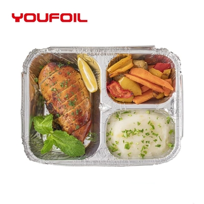 Beli Pengemasan makanan untuk dibawa pergi Container aluminium foil sekali pakai 3 Pan Foil rongga online manufacture