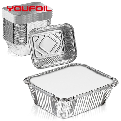 Beli Permukaan Bersih Tray Foil Aluminium Non-toksik sekali pakai 1 LB Foil Pan dengan Tutup online manufacture