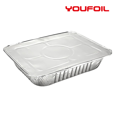 Beli Wadah Aluminium Foil Persegi Panjang Tahan Tembus Ukuran Setengah Pan dengan Tutup online manufacture