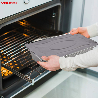 Beli Wadah Aluminium Foil Sekali Pakai untuk Piknik dengan Tutup untuk Freezer Oven Microwave online manufacture