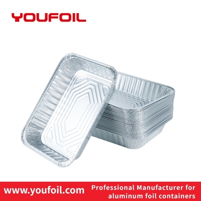 Beli Wadah Aluminium Foil Persegi Panjang Dinding Halus yang Dapat Didaur Ulang untuk Memanggang online manufacture