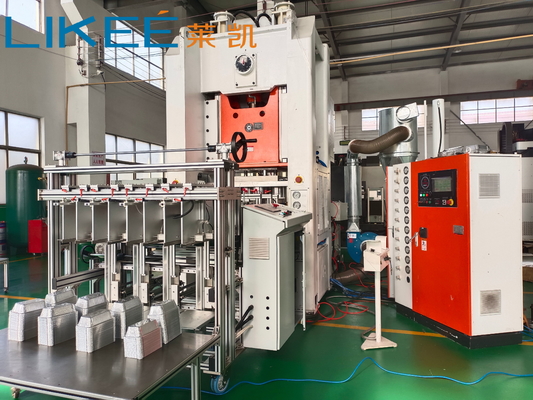 Mesin Pembuat Wadah Aluminium Foil Otomatis 240mm Stroke 80 Ton Motor Siemens