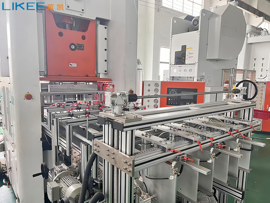 80TON Tekanan Otomatis penuh Aluminium Foil Container Membuat Mesin PLC dikendalikan