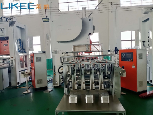 Mitsubishi Servo Motor Didorong Aluminium Foil Plastik Makanan Container Membuat Mesin Mudah Digunakan