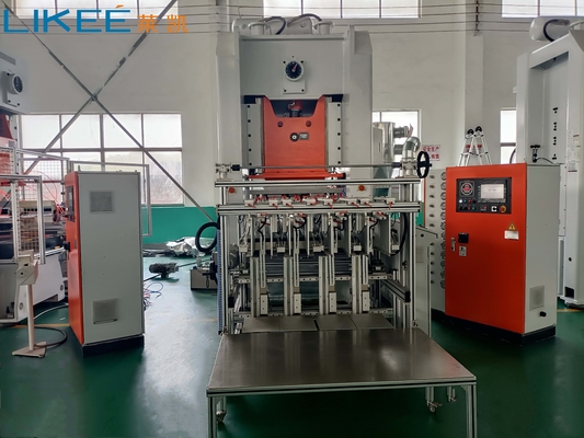 Lini Produksi Kontainer Foil Aluminium Stacker Listrik Kontrol Presisi Tinggi