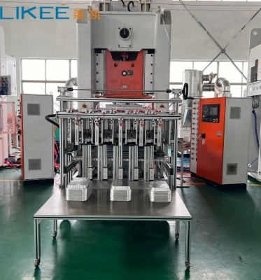 Mesin Press Hidrolik C Frame Putih & Oranye Wadah Aluminium Foil Metode Pembungkus Otomatis