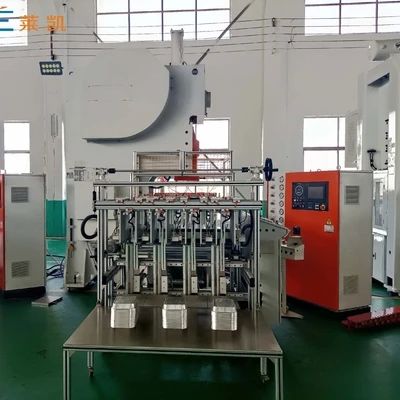 LK-T63 Aluminium Foil Container Making Machine dengan kontrol presisi servo-driven, sepenuhnya otomatis dan tenaga motor 19KW