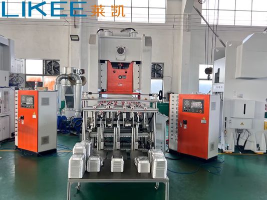 Mesin Wadah Aluminium Foil T80 Daur Ulang Dinding Halus Persegi Panjang Sekali Pakai Untuk Memanggang Makanan