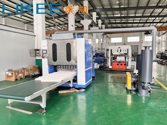 LKWP980 Pop Up Wax Paper Folding Machine V Fold Cross Folding Continuous Extraction Type