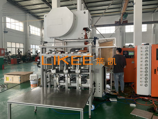 12000Pcs/h Kapasitas Aluminium Foil Container Produksi Line dengan PLC